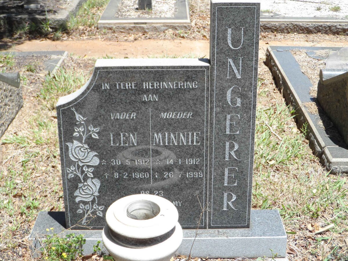 UNGERER Len 1912-1960 &amp; Minnie 1912-1999