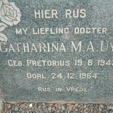 UYS Catharina M.A. nee PRETORIUS 1943-1964