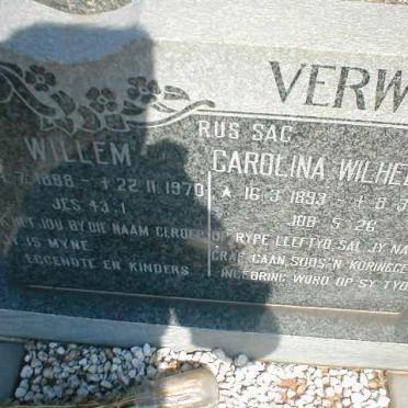 VERWEY Willem 1888-1970 &amp; Carolina  Wilhelmina 1893-1987
