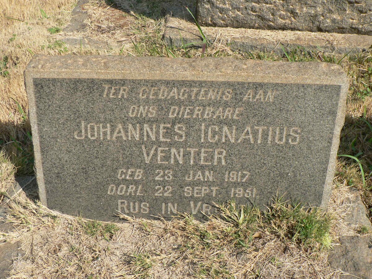 VENTER Johannes Ignatius 1917-1951