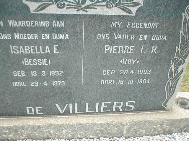 VILLIERS Pierre F.R., de 1893-1964 &amp; Isabella E. 1892-1973