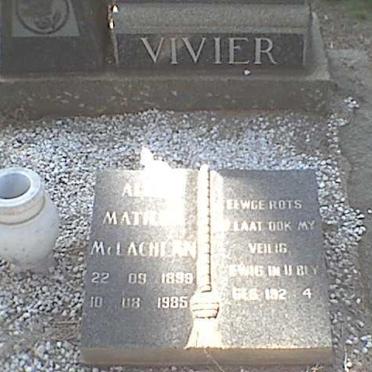 VIVIER Matilda  McLachlan 1899-1985