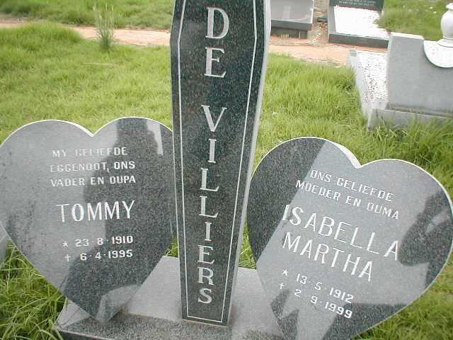 VILLIERS Tommy, de 1910-1995 &amp; Isabella Martha 1912-1999