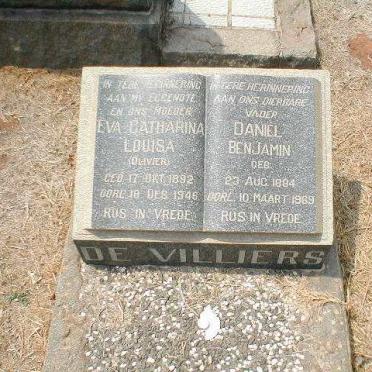 VILLIERS Daniel Benjamin, de 1884-1969 &amp; Eva Catharina Louisa OLIVIER  1892-1946