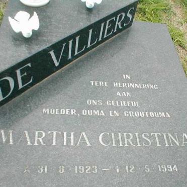 VILLIERS Martha Christina, de 1923-1994