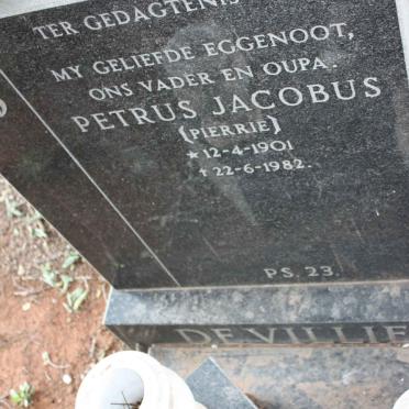 VILLIERS Petrus Jacobus, de 1901-1982
