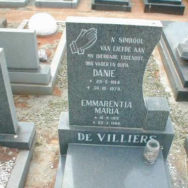 VILLIERS Danie, de 1914-1979 &amp; Emmarentia Maria 1912-1988