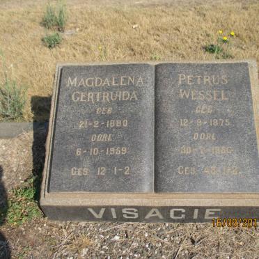 VISAGIE Petrus Wessel 1875-1956 &amp; Magdalena Gertruida 1880-1959