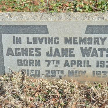 WATSON Agnes Jane 1937-1937