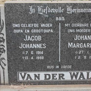 WALT Jacob Johannes, van der 1914-1998 &amp; Johanna Margaretha 1917-1983