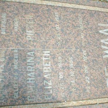 WAAL Pieter, de 1945- &amp; Catharina Elizabeth 1949-1995