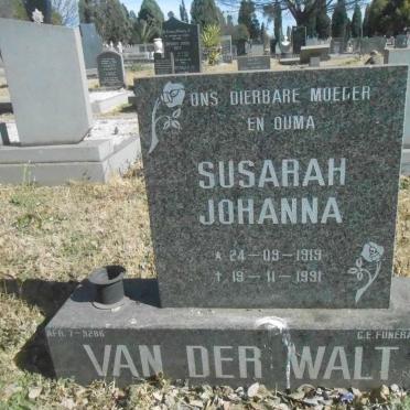 WALT Susarah Johanna, van der 1919-1991
