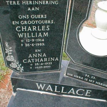 WALLACE Charles William 1914-1989 &amp; Anna Catharina 1922-2000