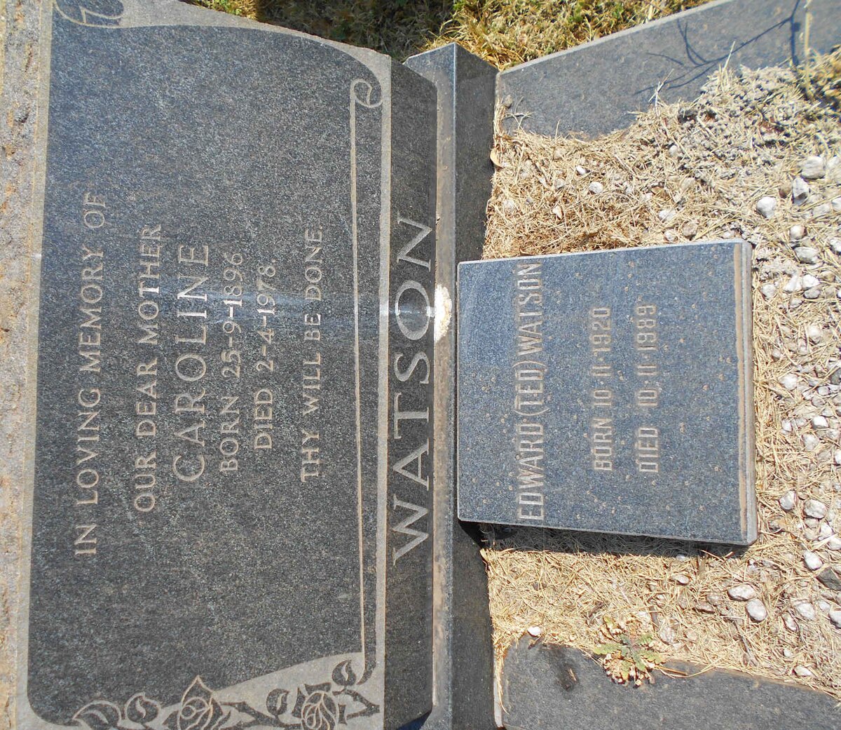 WATSON Caroline 1896-1978 :: WATSON Edward 1920-1989