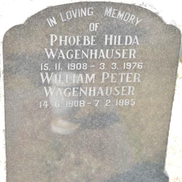 WAGENHAUSER William Peter 1908-1985 &amp; Phoebe Hilda 1908-1976