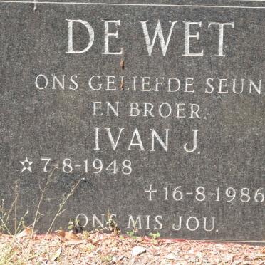 WET Ivan J., de 1948-1986