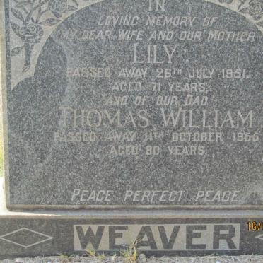 WEAVER Thomas William -1955 &amp; Lily -1951
