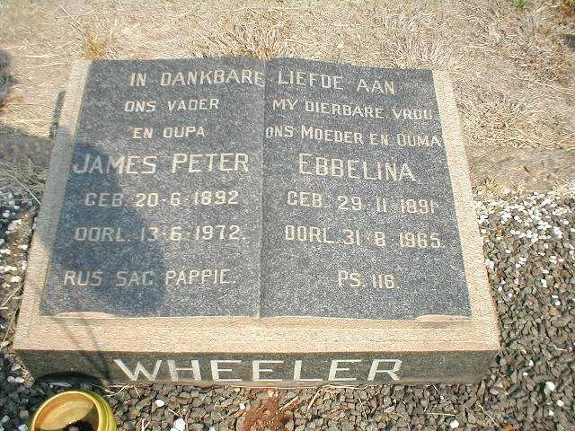 WHEELER James Peter 1892-1972 &amp; Ebbelina 1891-1965