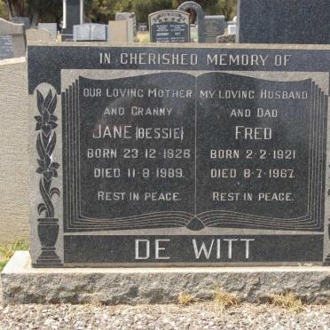 WITT Fred, de 1921-1967 &amp; Jane 1926-1989