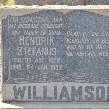 WILLIAMSON Hendrik Stefanus 1892-1952 &amp; Sophia C.J. 1893-1968