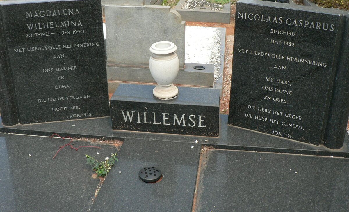 WILLEMSE Nicolaas Casparus 1917-1982 &amp; Magdalena Wilhelmina 1921-1990