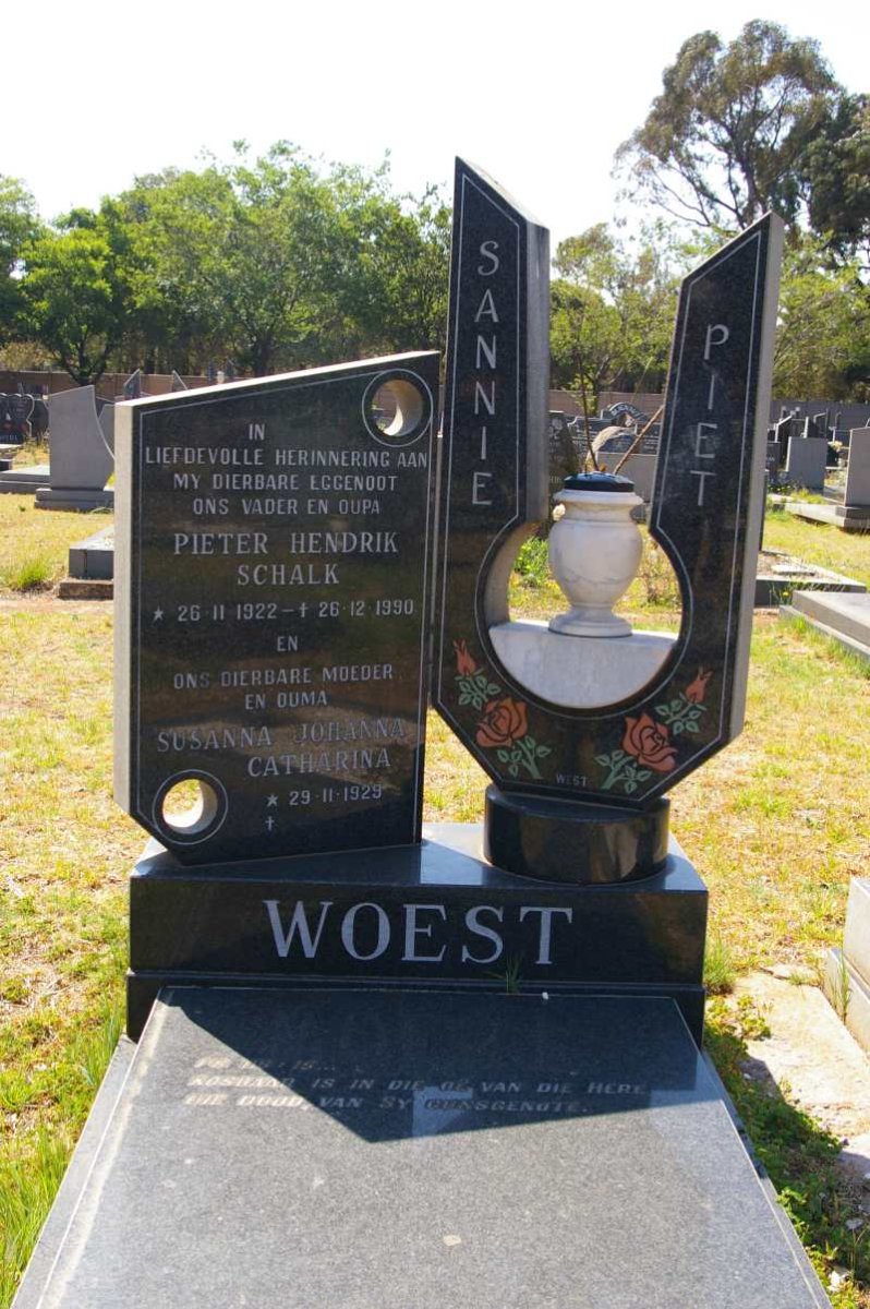WOEST Pieter Hendrik Schalk 1922-1990 &amp; Susanna Johanna Catharina 1929-