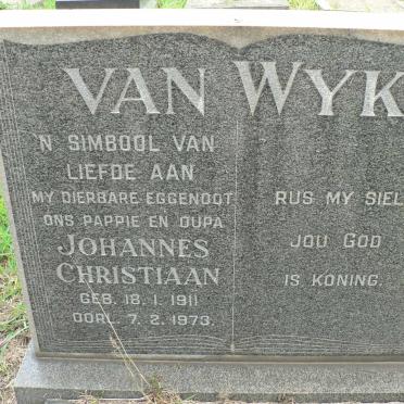 WYK Johannes Christiaan, van 1911-1973 &amp; Petronella Catherina 1911-1995