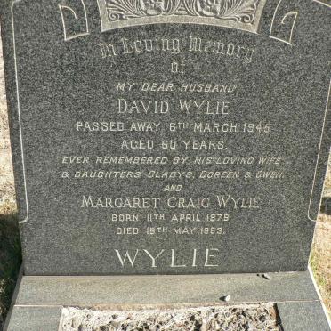 WYLIE David -1945 &amp; Margaret Craig 1879-1963