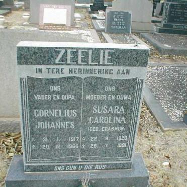 ZEELIE Cornelius Johannes 1917-1966 &amp; Susara Carolina ERASMUS 1920-1991