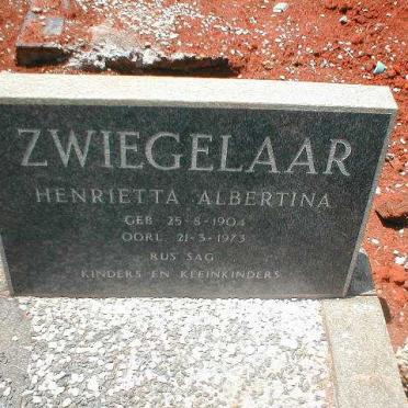 ZWIEGELAAR Henrietta Albertina 1904-1973