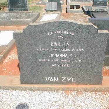 ZYL Dirk A.J., van 1908-1970 &amp; Johanna S. 1910-1981