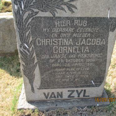 ZYL Christina Jacoba Cornelia, van nee JANSE VAN RENSBURG 1906-1951