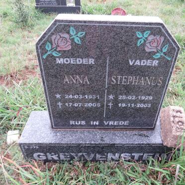 GREYVENSTEIN Stephanus 1929-2003 & Anna 1931-2005