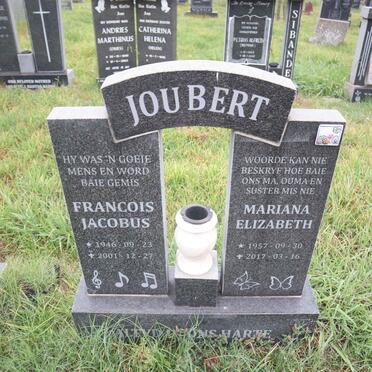 JOUBERT Francois Jacobus 1946-2001 & Mariana Elizabeth 19957-2017