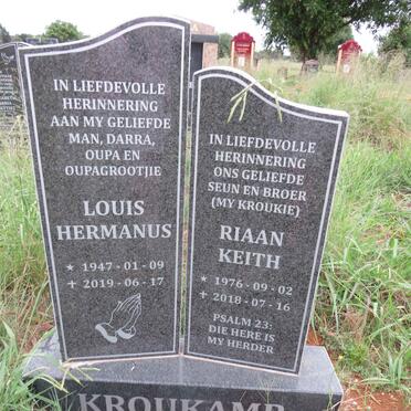 KROUKAMP Louis Hermanus 1947-2019 :: KROUKAMP Riaan Keith 1976-2018