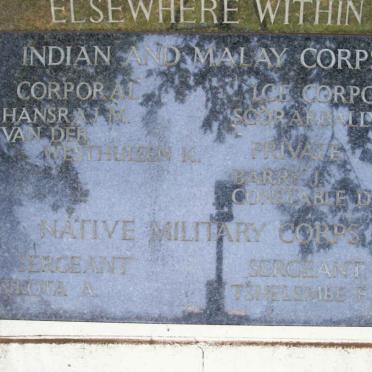 13. Memorial for the Indian and Malay Corps &amp; Native Military Corps