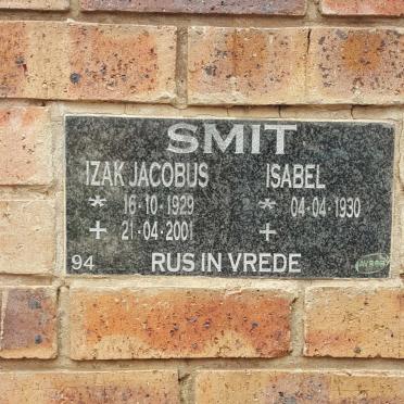 SMIT Izak Jacobus 1929-2001 &amp; Isabel 1930-