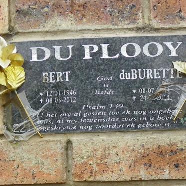 PLOOY Bert, du 1946-2012 &amp; duBerette 1943-2014