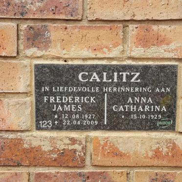 CALITZ Frederick James 1927-2009 &amp; Anna Catharina 1929-