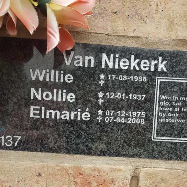 NIEKERK Willie, van 1936- &amp; Nollie 1937- :: VAN NIEKERK Elmarie 1975-2008