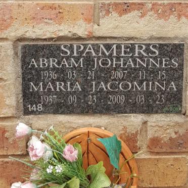 SPAMERS Abram Johannes 1936-2007 &amp; Maria Jacomina 1937-2009