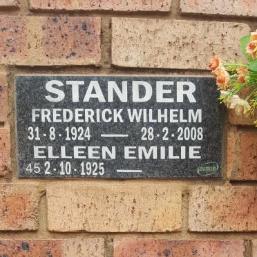 STANDER Frederick Wilhelm 1924-2008 &amp; Elleen Emilie 1925-