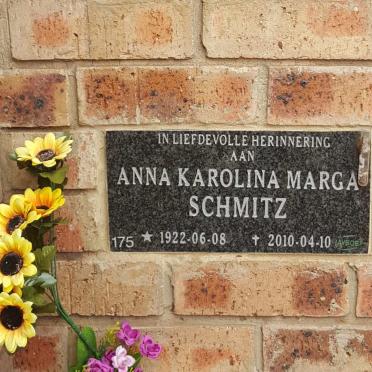 SCHMITZ Anna Karolina Marga 1922-2010