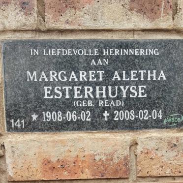 ESTERHUYSE Margaret Aletha nee READ 1908-2008