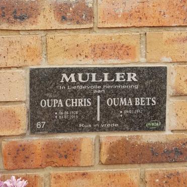 MULLER Chris 1928-2013 &amp; Bets 1932-