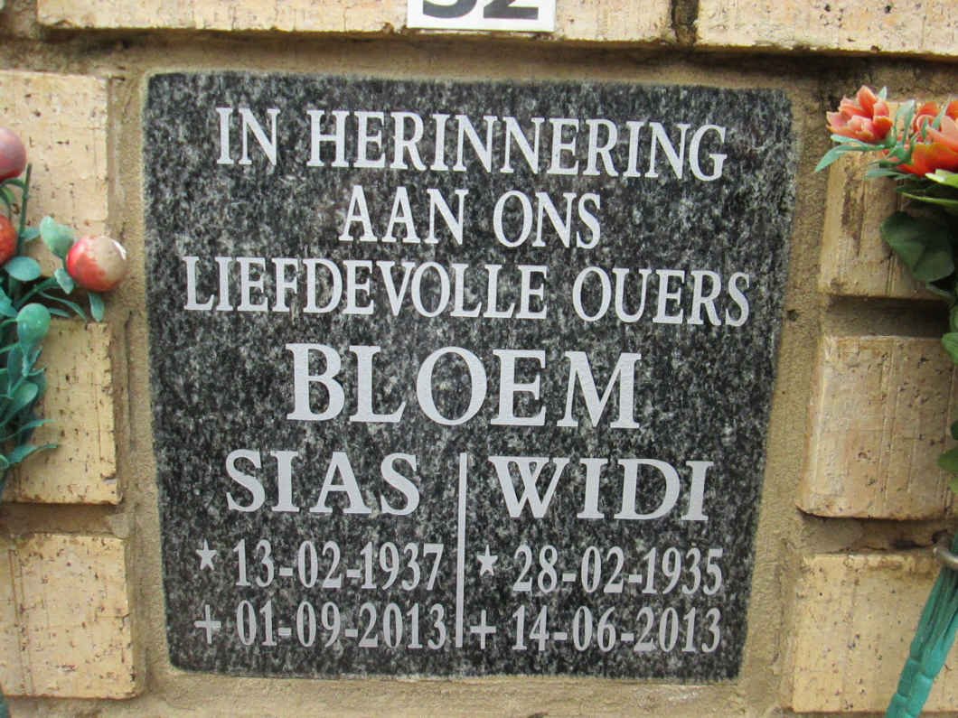 BLOEM Sias 1937-2013 &amp; Widi 1935-2013