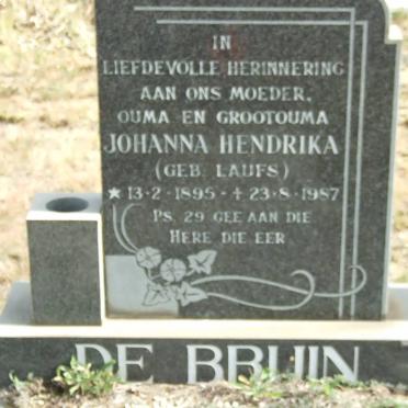 BRUIN Johanna Hendrika, de nee LAUFS 1895-1987