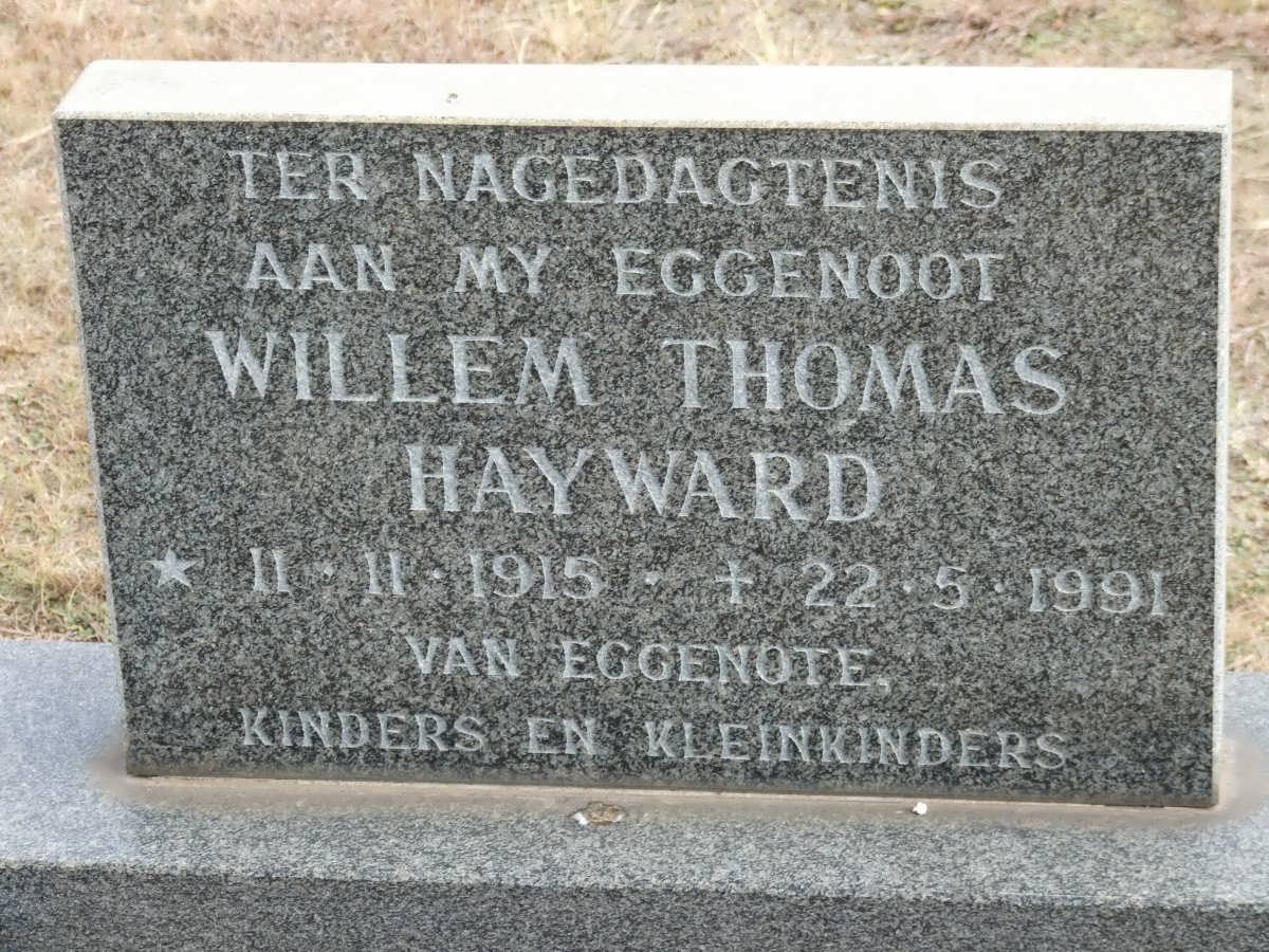 HAYWARD Willem Thomas 1915-1991