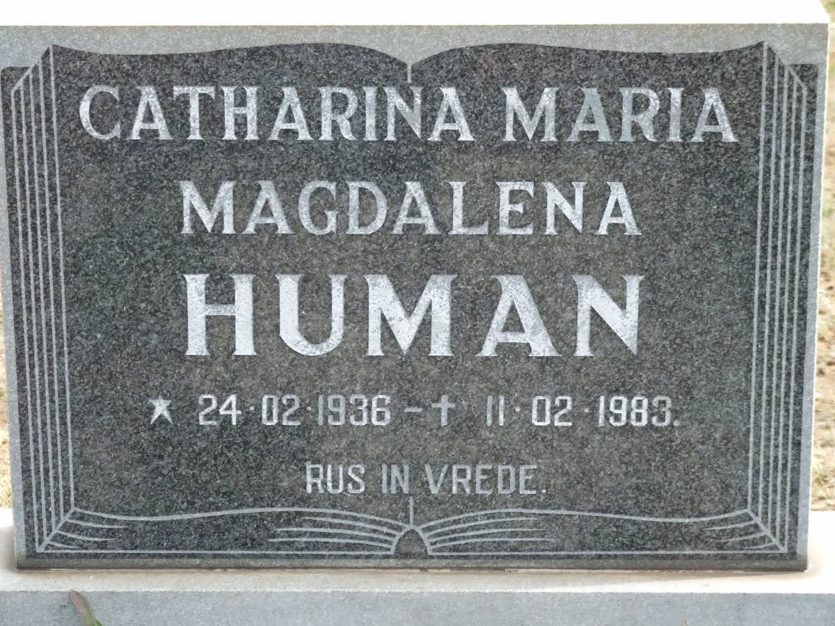 HUMAN Catharina Maria Magdalena 1936-1983