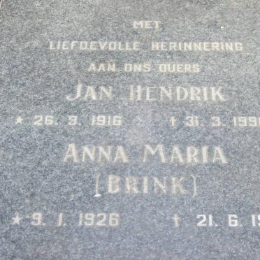 HEYMANS Jan Hendrik 1916-1990 &amp; Anna Maria BRINK 1926-1995     